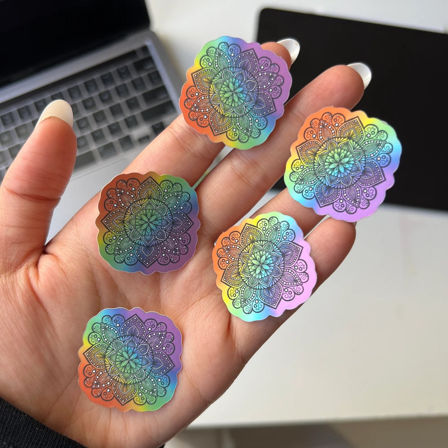 Mini rainbow matte holographic sticker