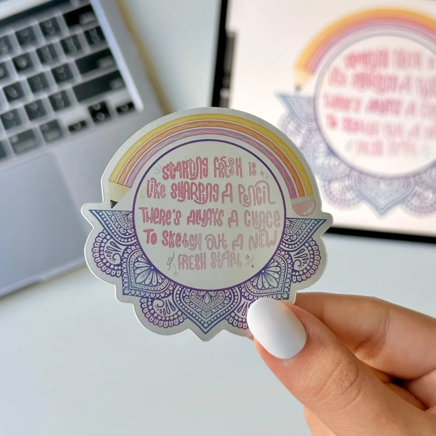 Start fresh mandala sticker