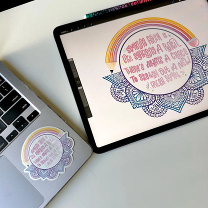 Start fresh mandala sticker