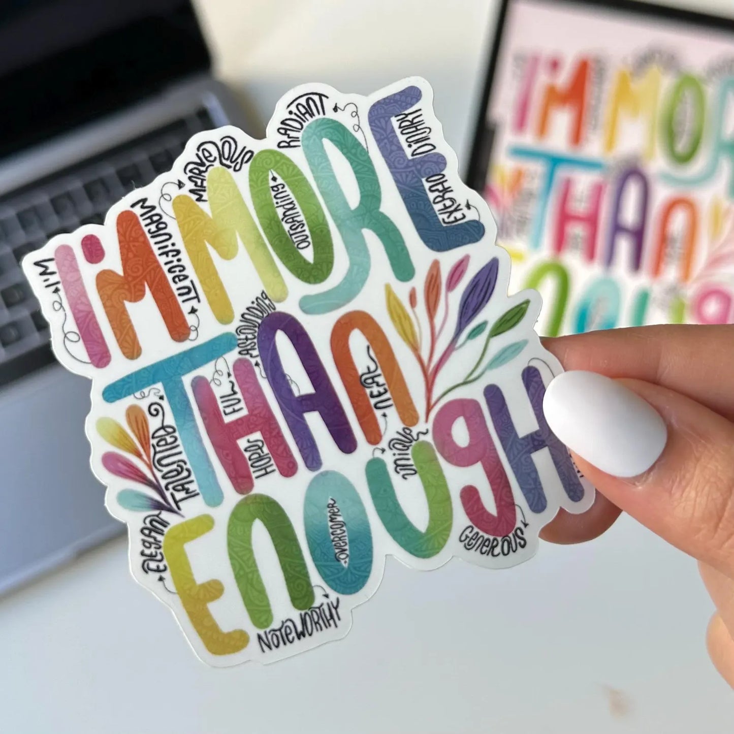 I’m more than enough mandala sticker