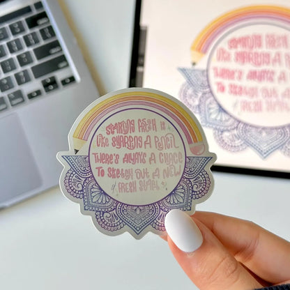 Start fresh mandala sticker