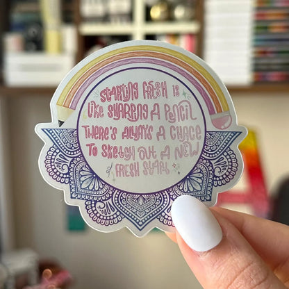 Start fresh mandala sticker