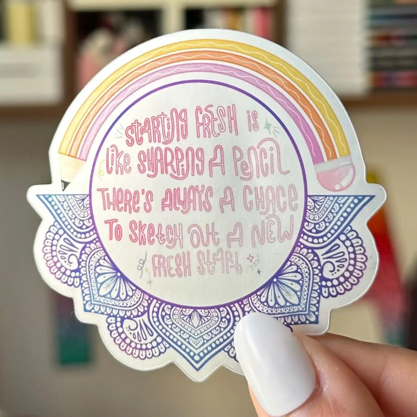 Start fresh mandala sticker