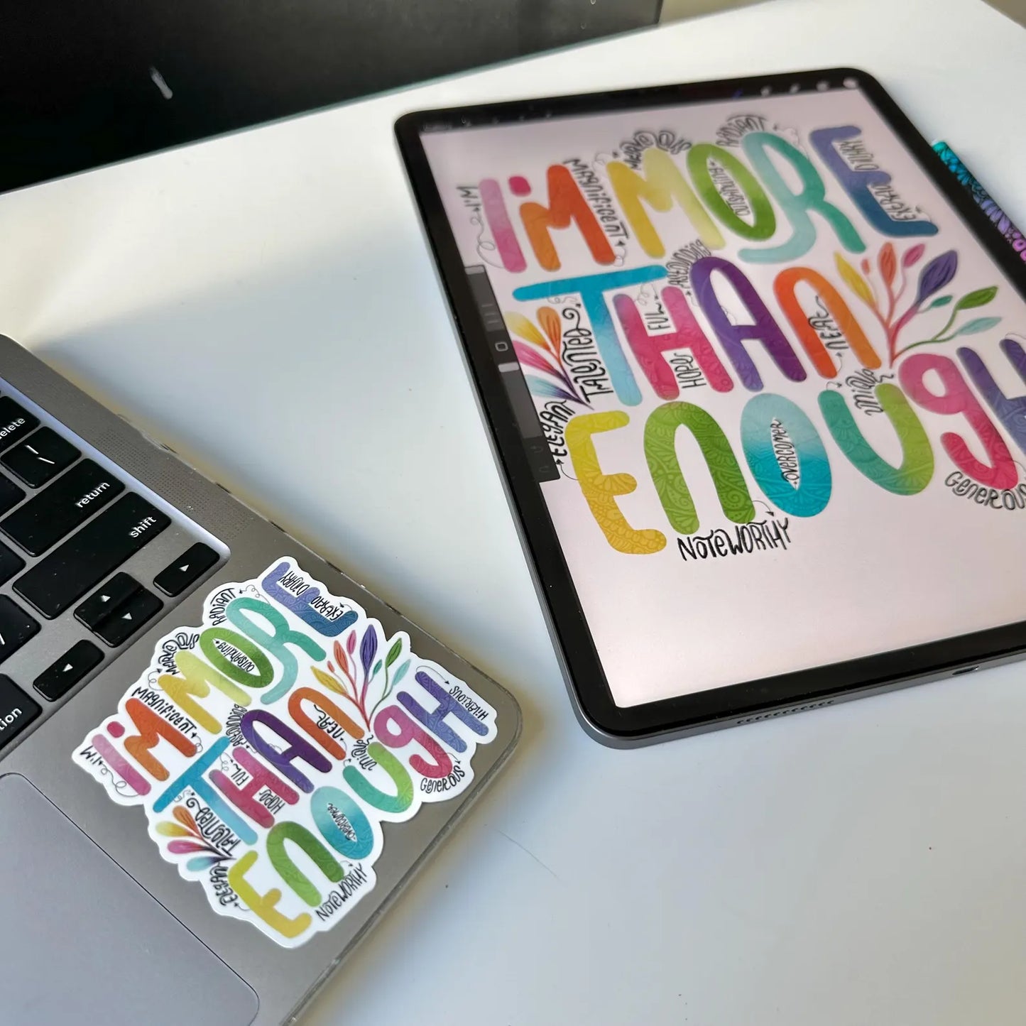 I’m more than enough mandala sticker