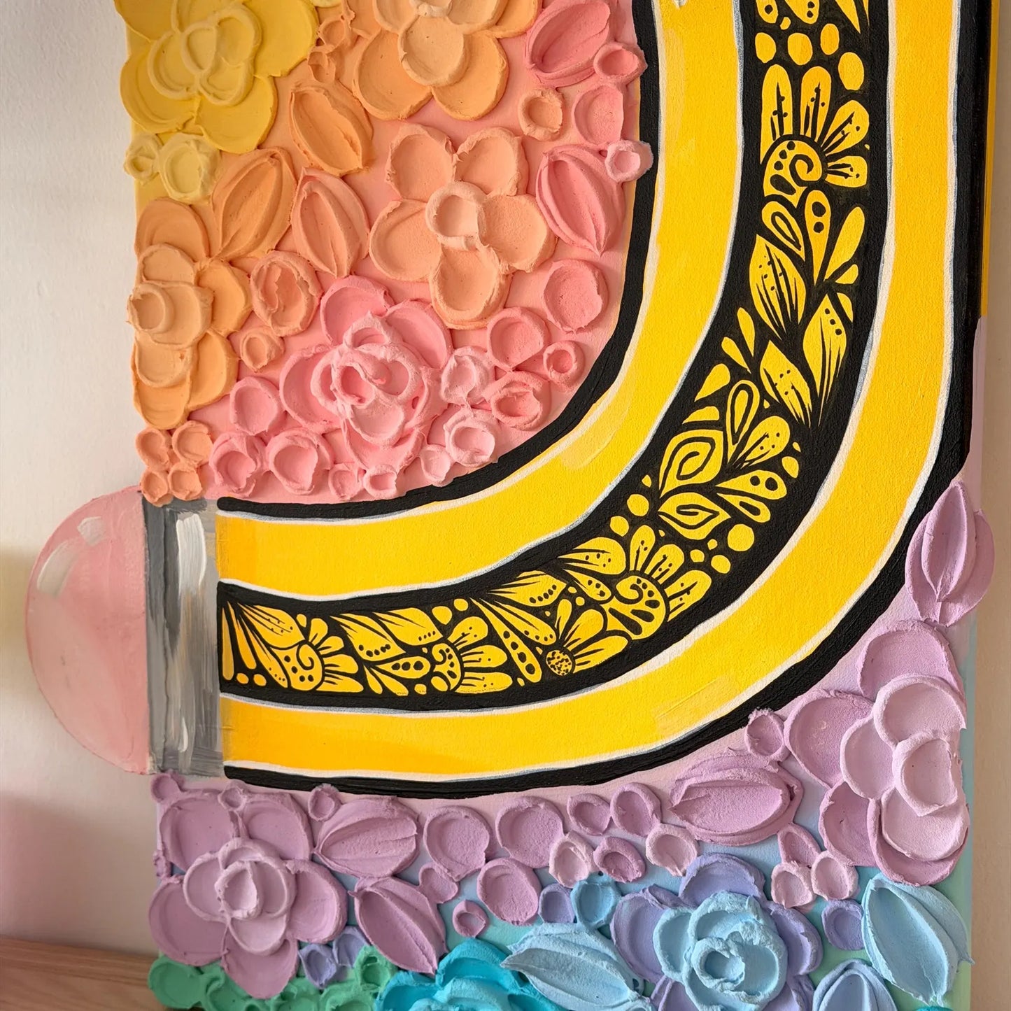 Where ideas bloom , textured and zentangle original painting