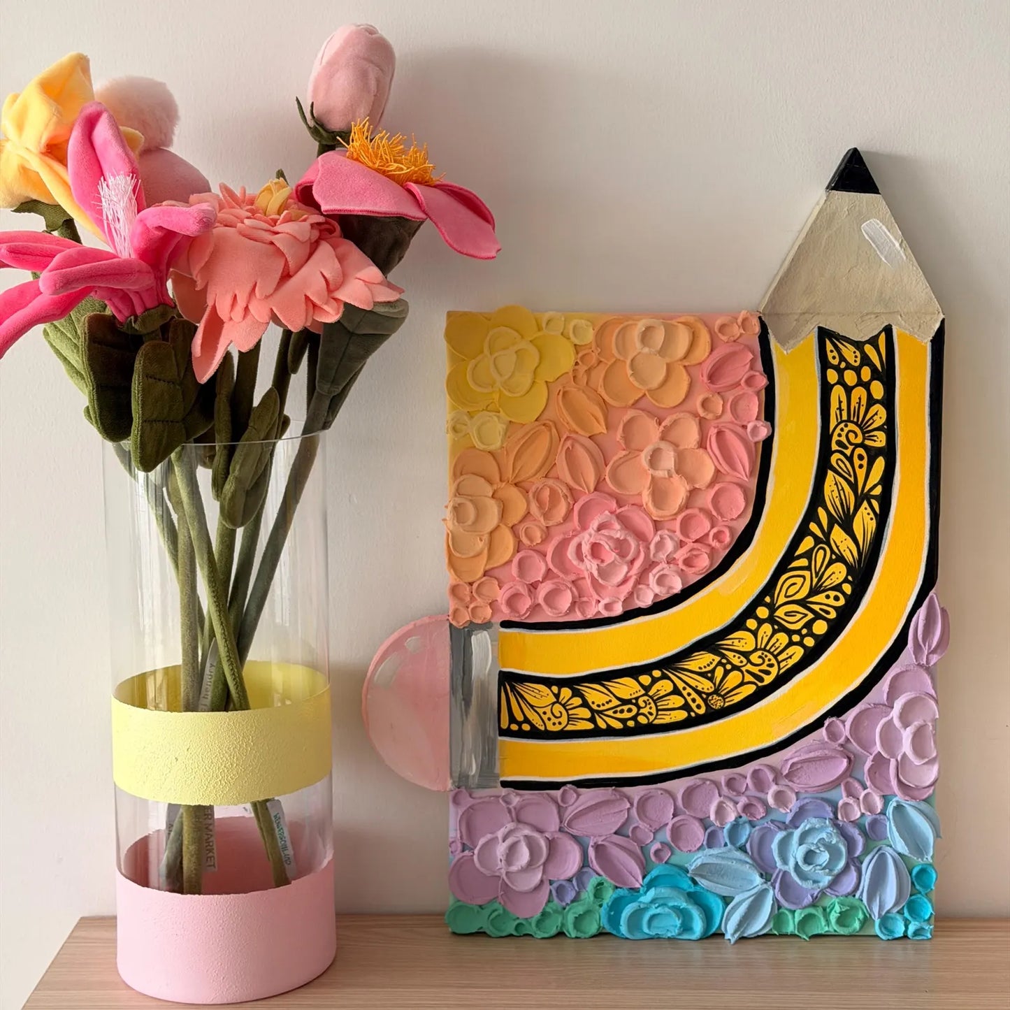 Where ideas bloom , textured and zentangle original painting