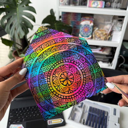 Handmade mandala and watercolor envelope