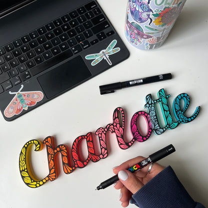 Custom wooden name