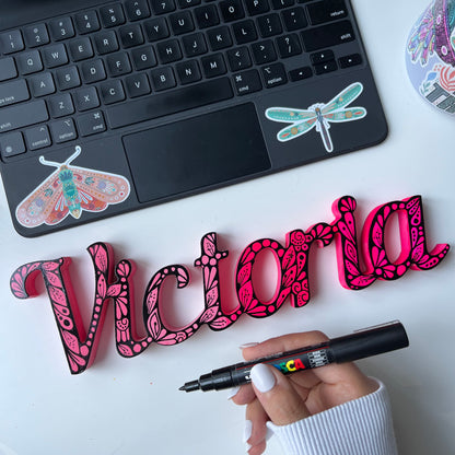 Custom wooden name