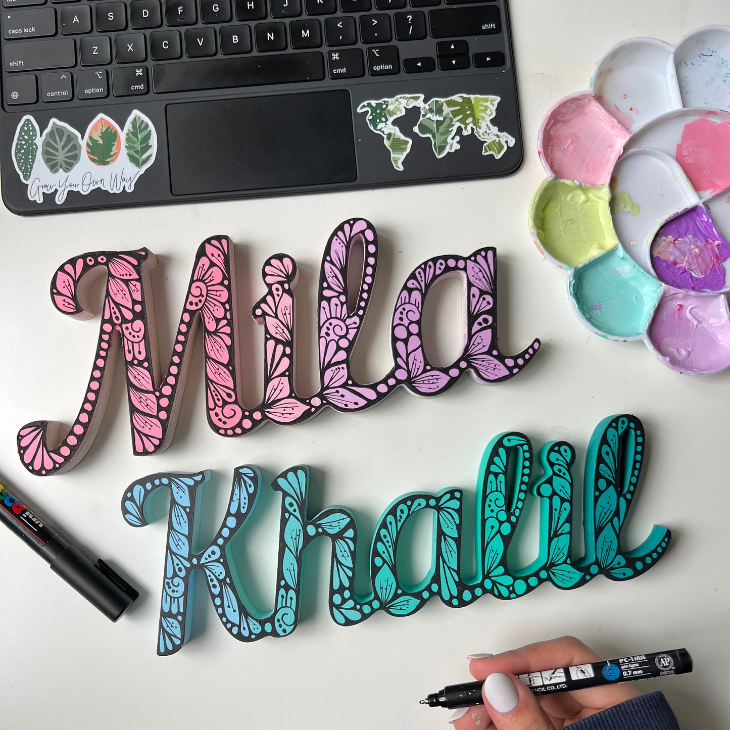 Custom wooden name