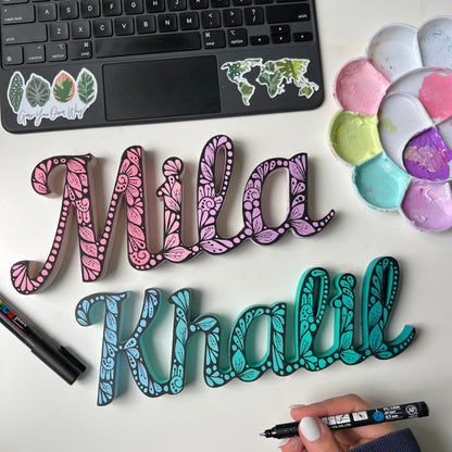 Custom wooden name