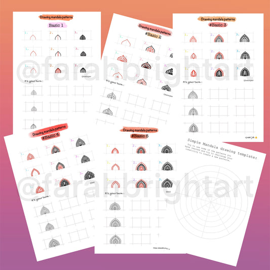 learning mandala patterns 6 worksheets