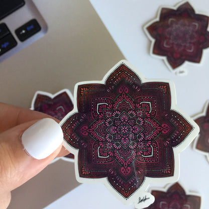 Red mandala sticker
