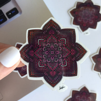 Red mandala sticker