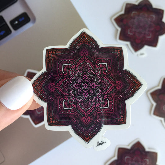 Red mandala sticker