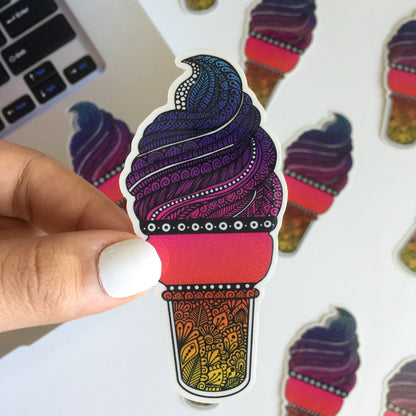 zentangle ice cream sticker
