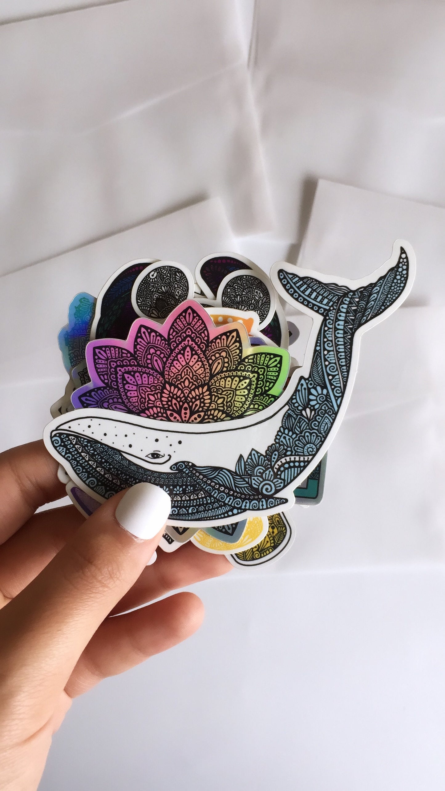 Zentangle Whale sticker