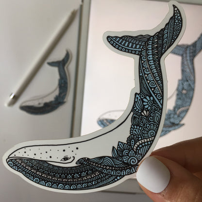 Zentangle Whale sticker