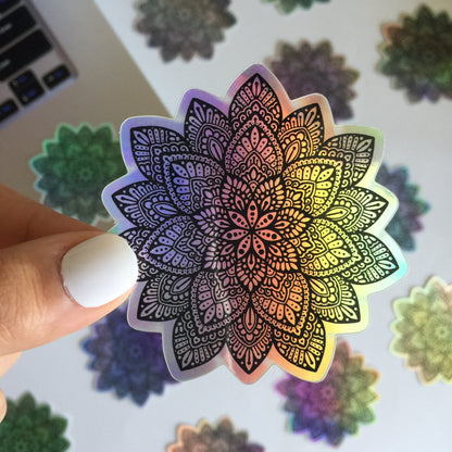 Holographic mandala stickers