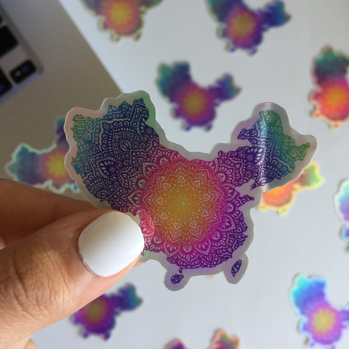 China map holographic stickers