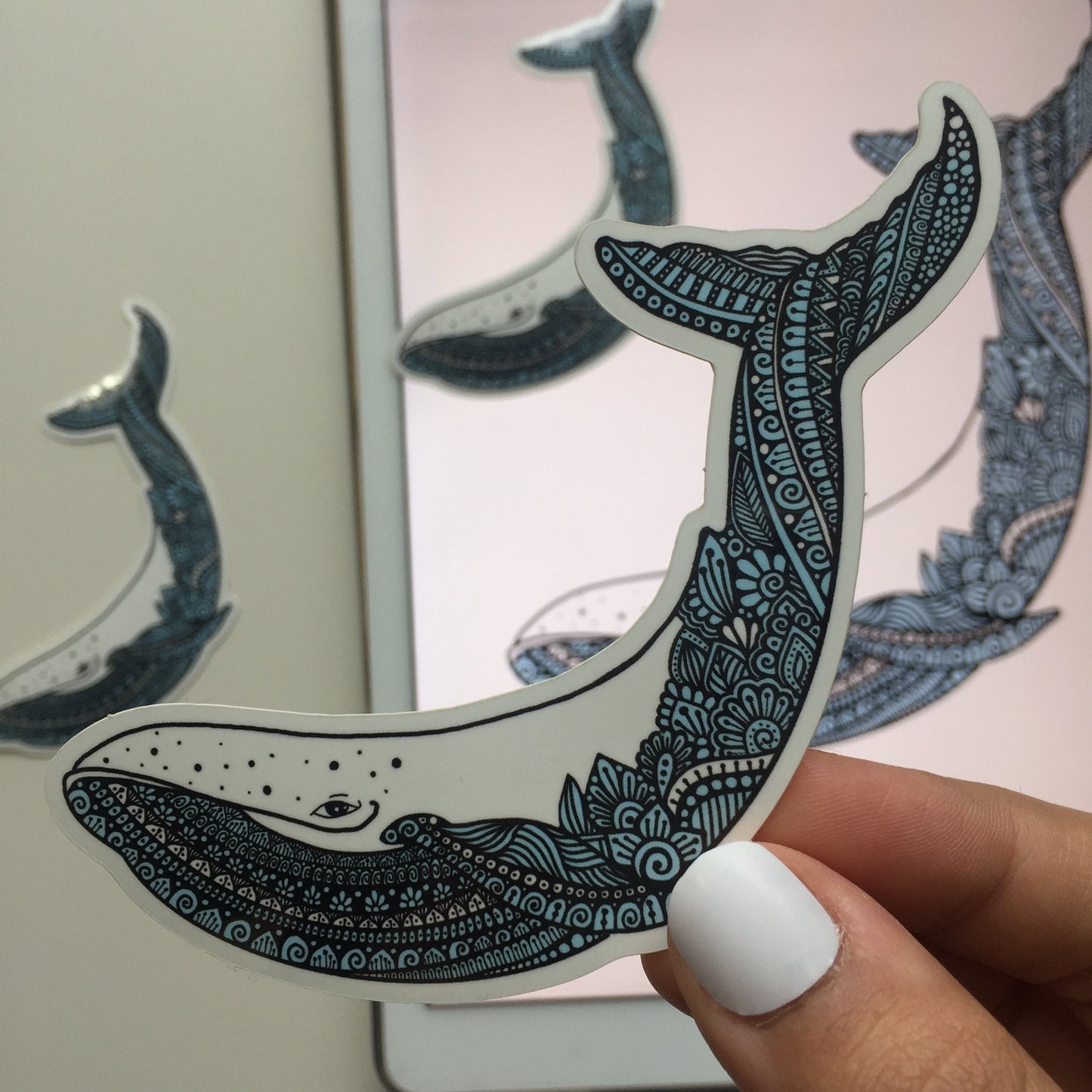 Zentangle Whale sticker