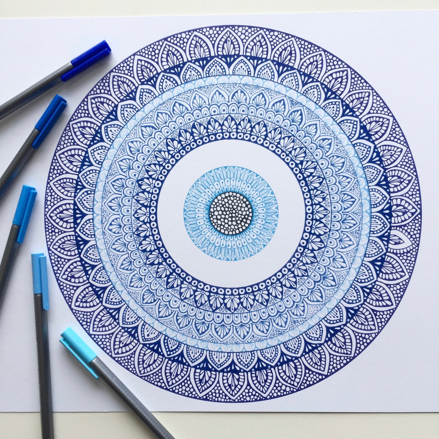 Evil eye mandala drawing print-artwork prints - hand drawing