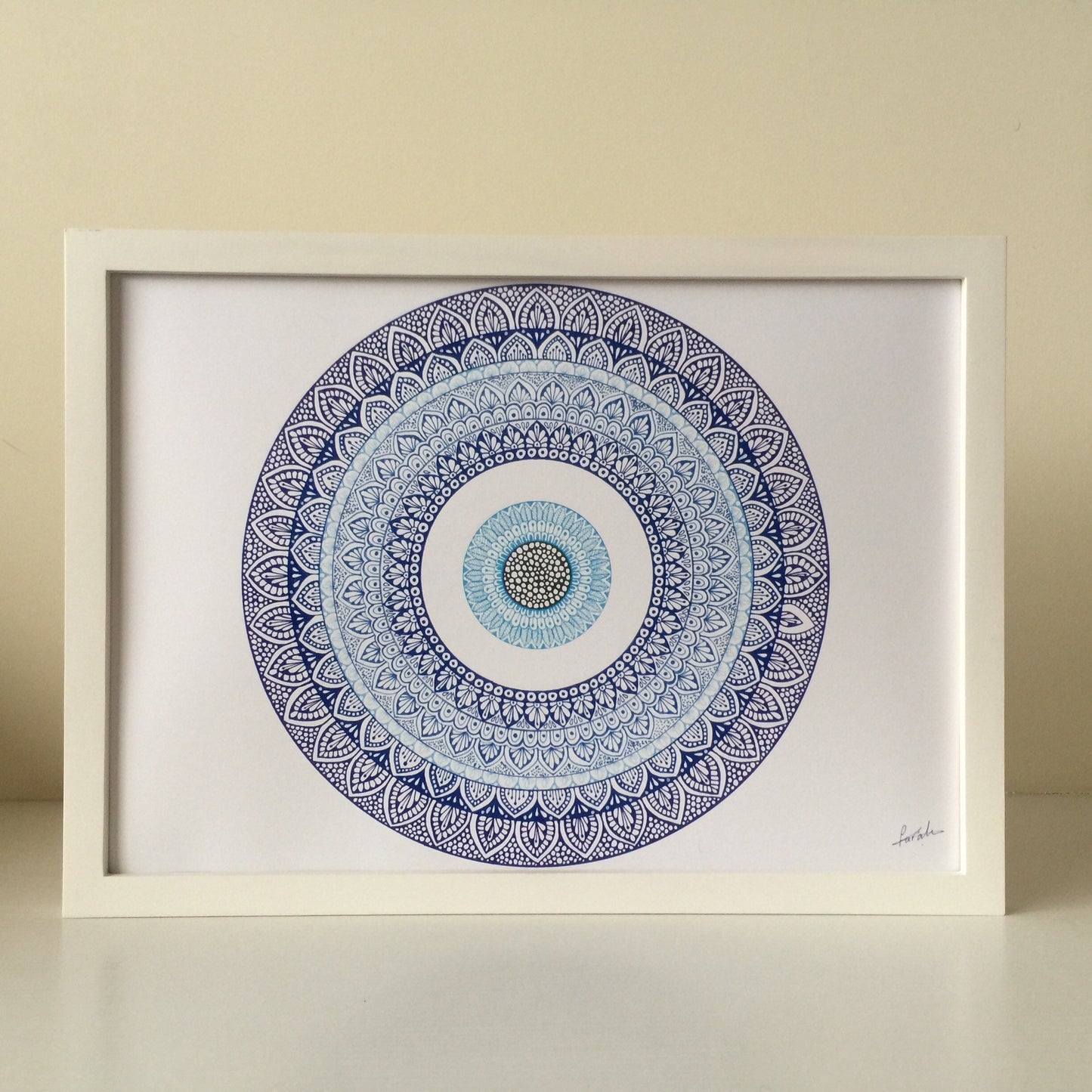 Evil eye mandala drawing print-artwork prints - hand drawing