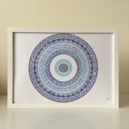 Evil eye mandala drawing print-artwork prints - hand drawing