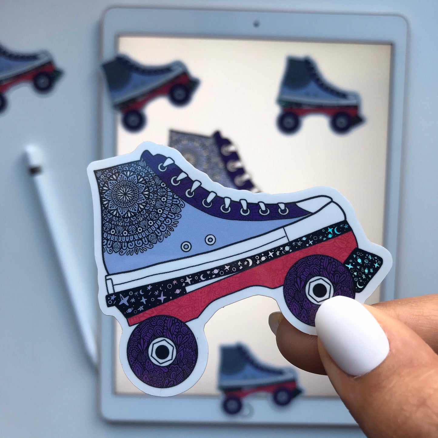 zentangle Roller skating sticker