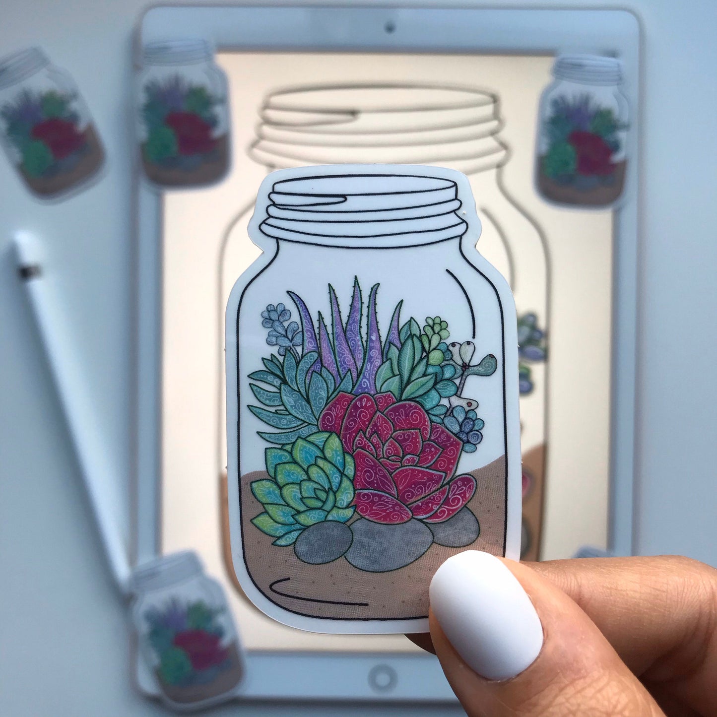 plants jar stickers
