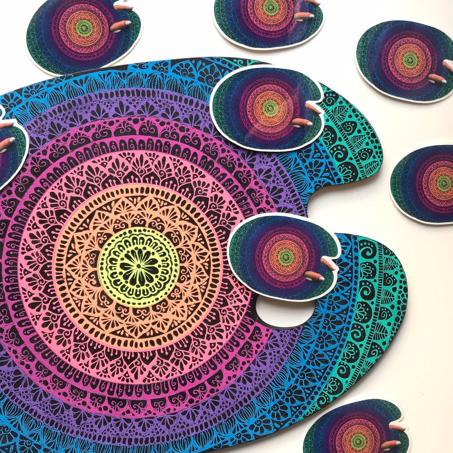 Mandala palette vinyl stickers