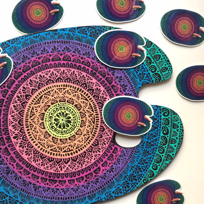 Mandala palette vinyl stickers