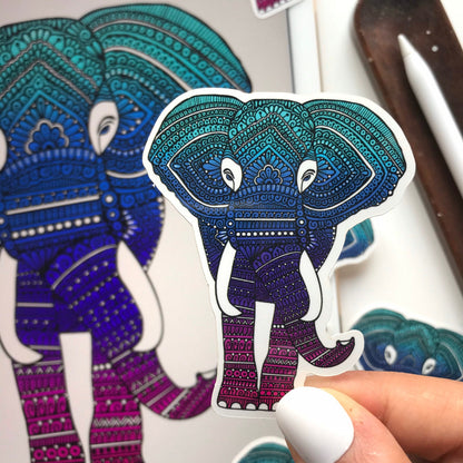 Zentangle elephant sticker