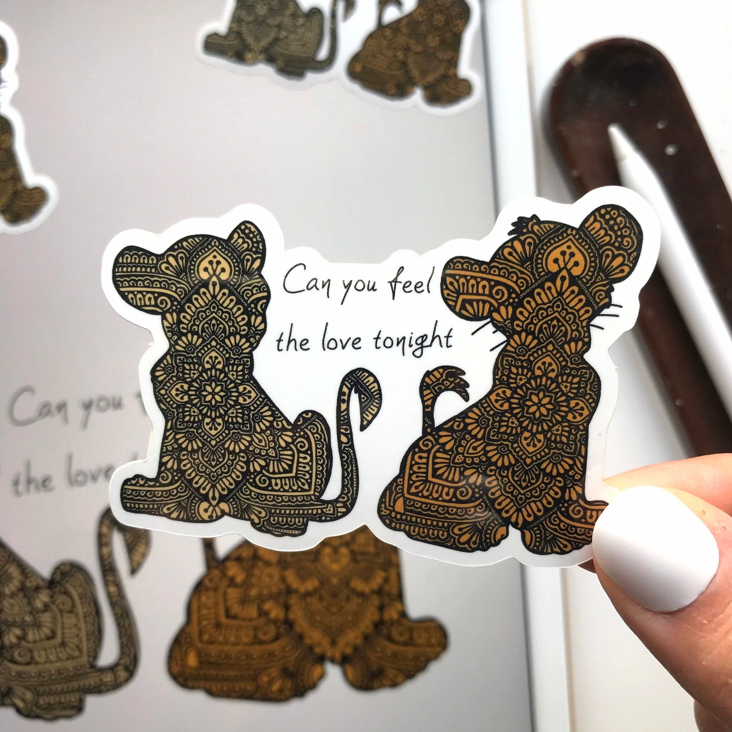 Zentangle simba and nala stickers