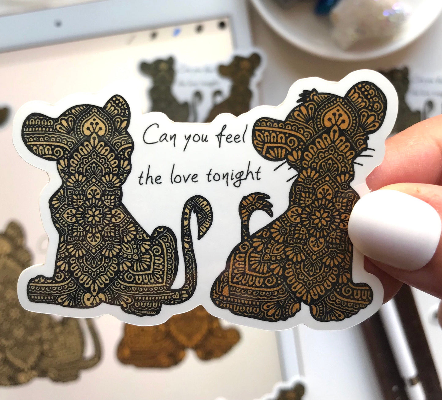 Zentangle simba and nala stickers