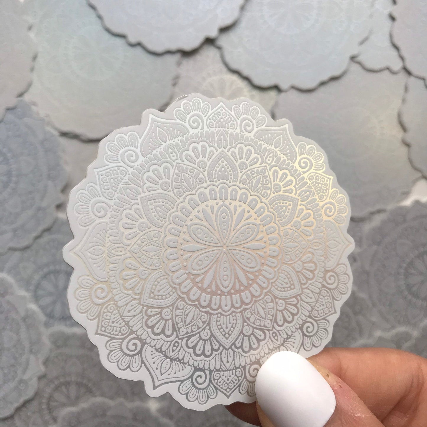 Matte holographic mandala sticker