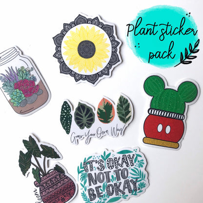 6 Plant stickers pack