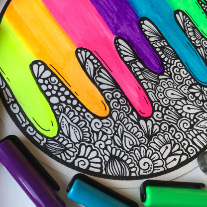 Neon zentangle artworks