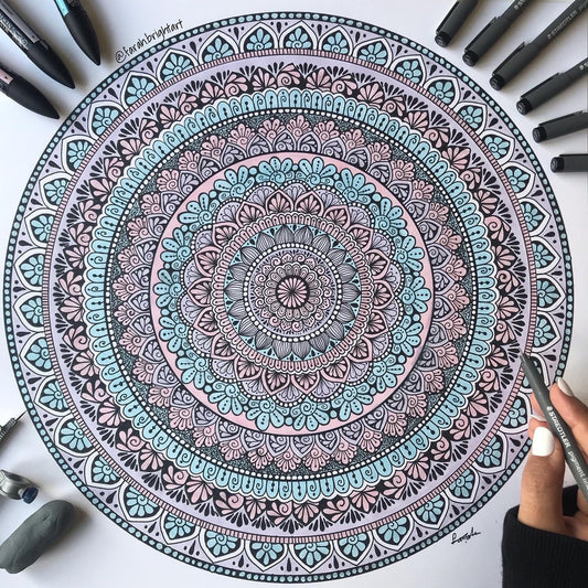 Patel mandala drawing - original artwork - hand illustration- wall decor- room decor