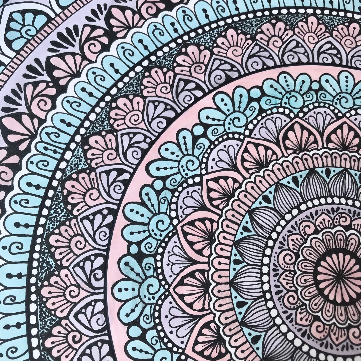 Patel mandala drawing - original artwork - hand illustration- wall decor- room decor