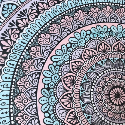 Patel mandala drawing - original artwork - hand illustration- wall decor- room decor