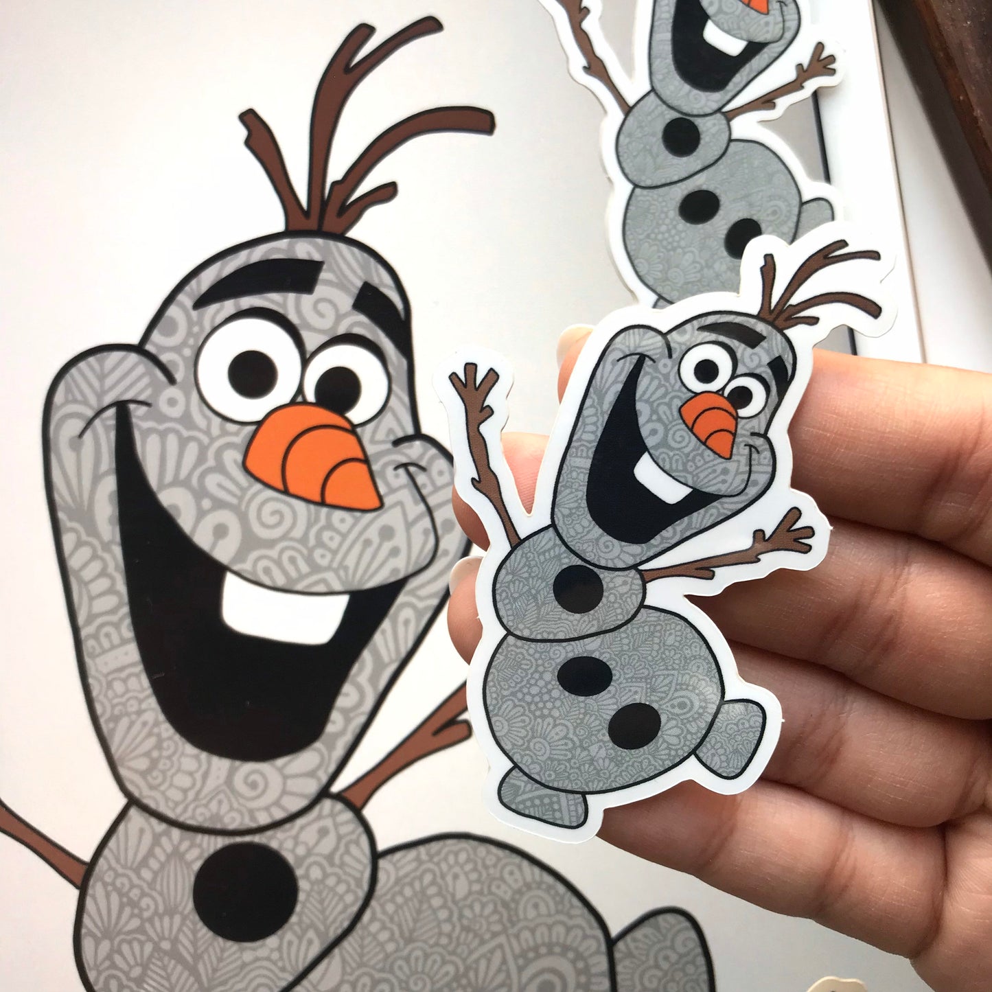 zentangle Olaf stickers