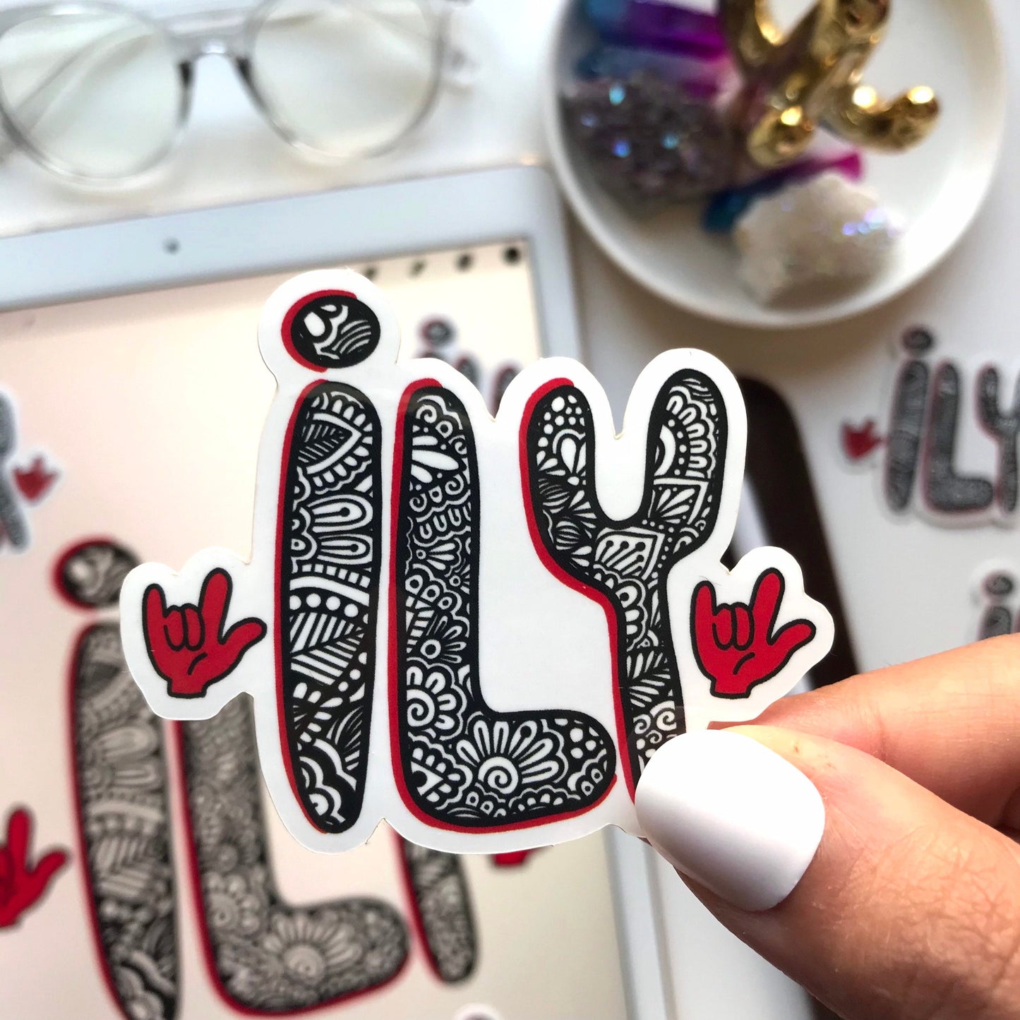 I love you zentangle stickers