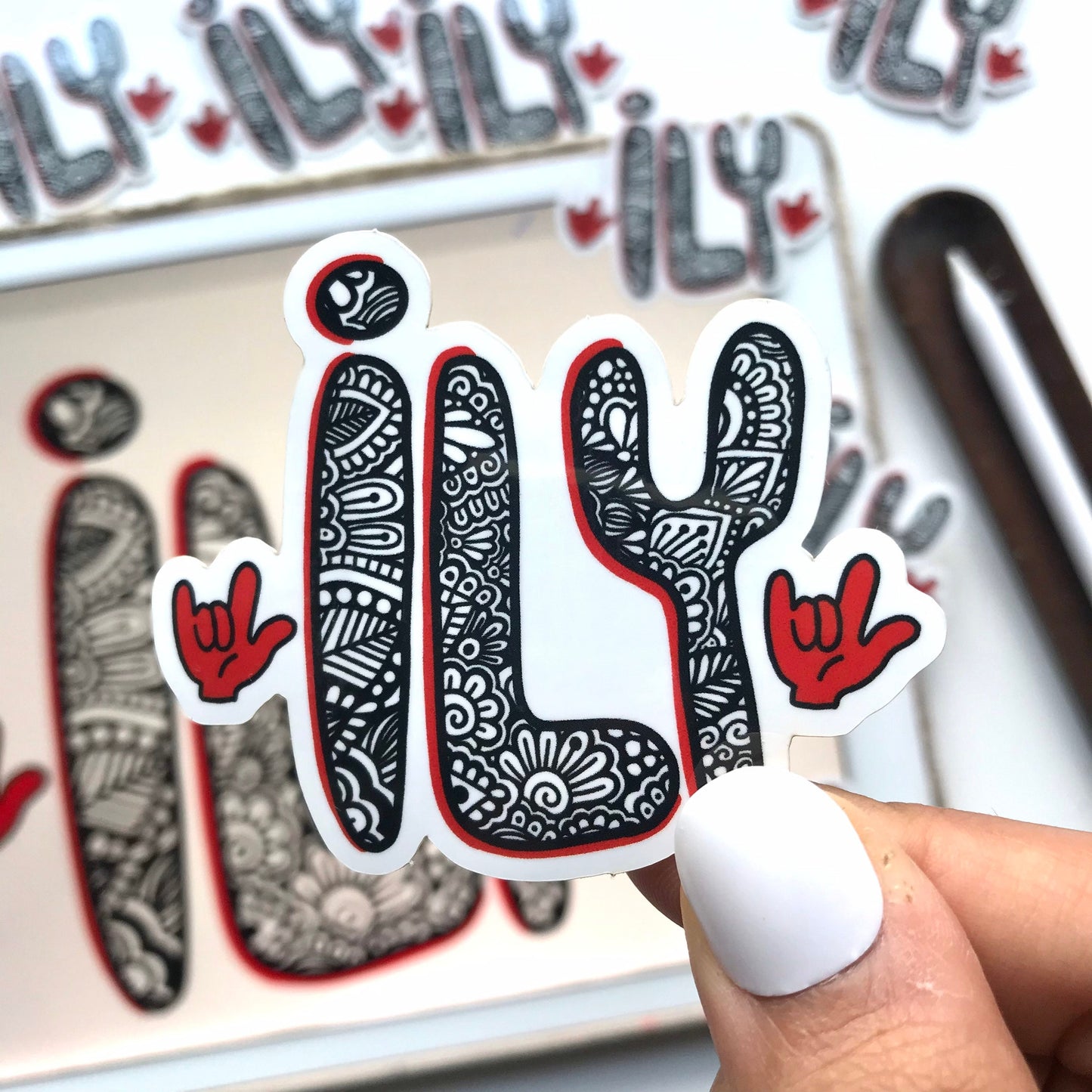 I love you zentangle stickers