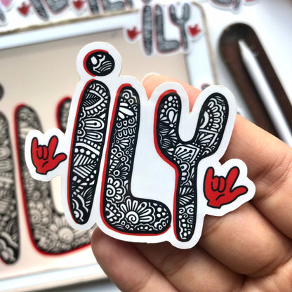 I love you zentangle stickers