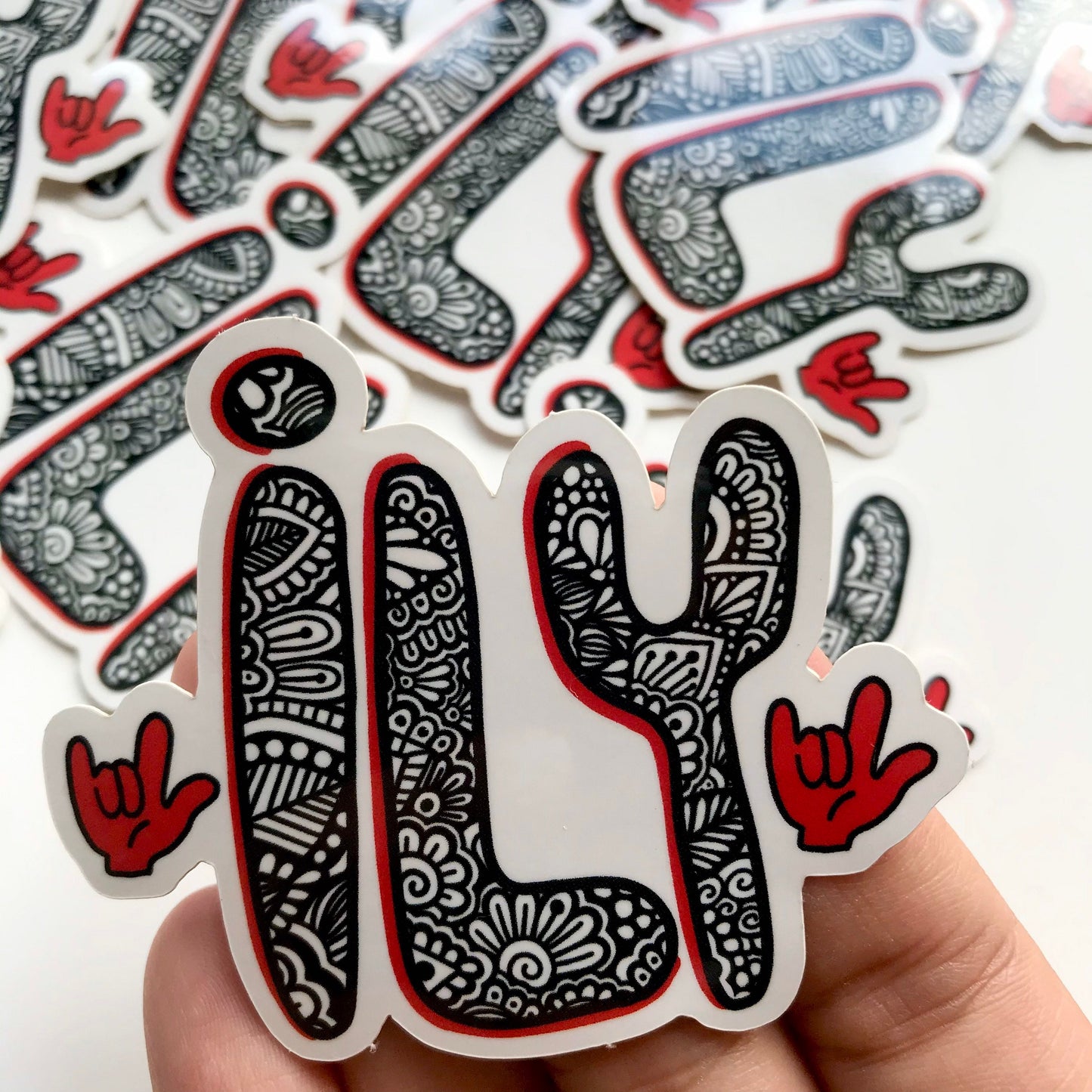 I love you zentangle stickers