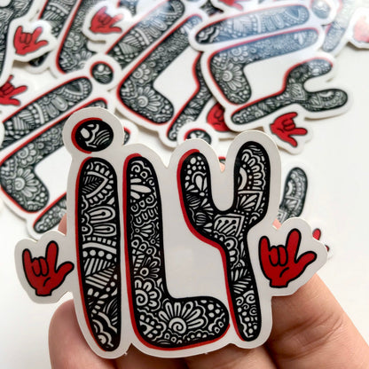 I love you zentangle stickers