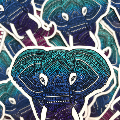 Zentangle elephant sticker