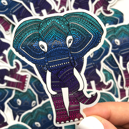 Zentangle elephant sticker