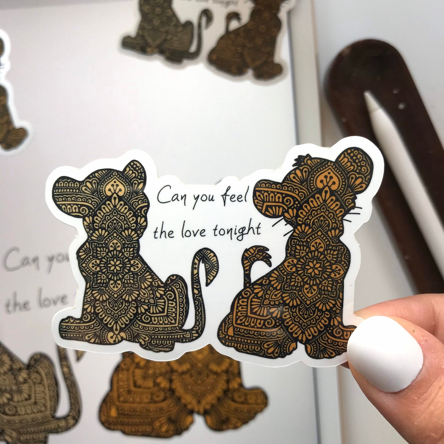 Zentangle simba and nala stickers